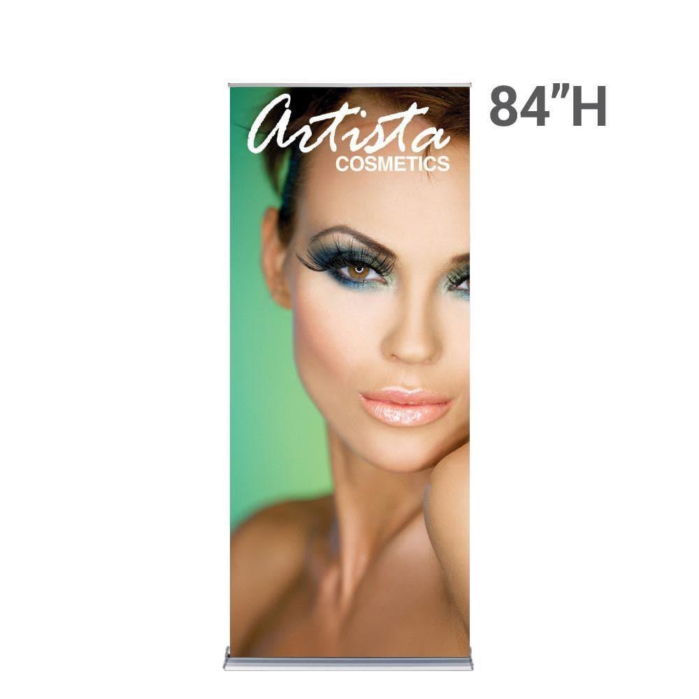 36" SilverStep Retractable Banner Stand (Black and Silver) - WS Display