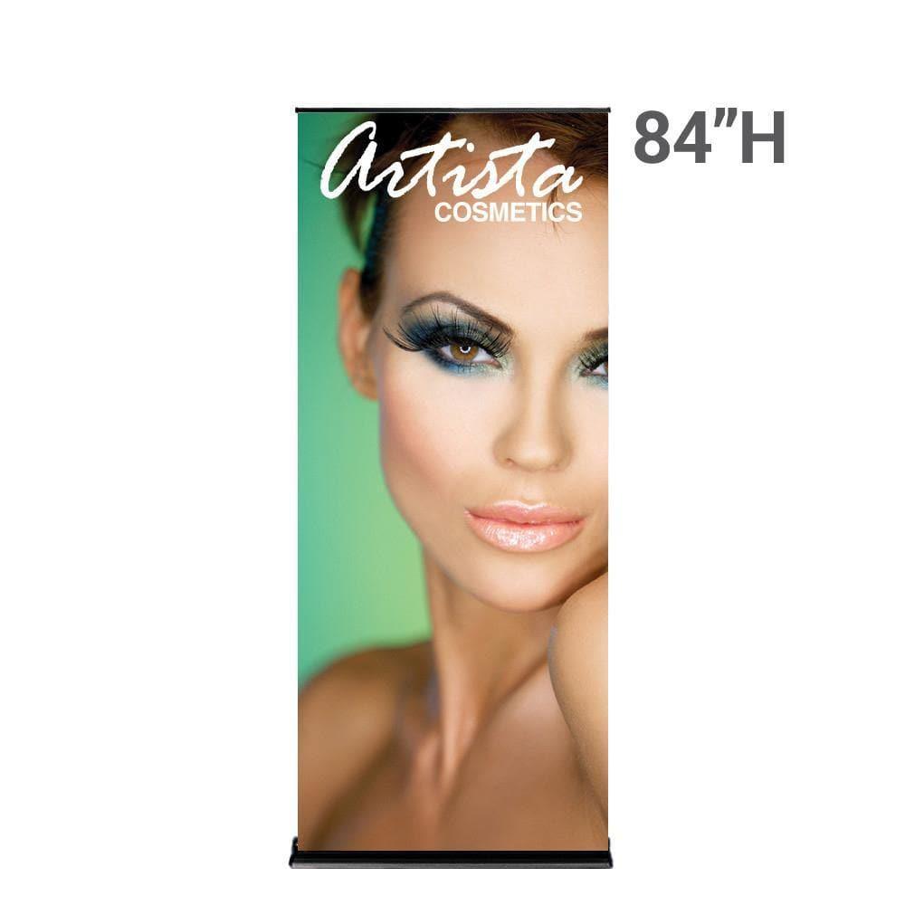 36" SilverStep Retractable Banner Stand (Black and Silver) - WS Display